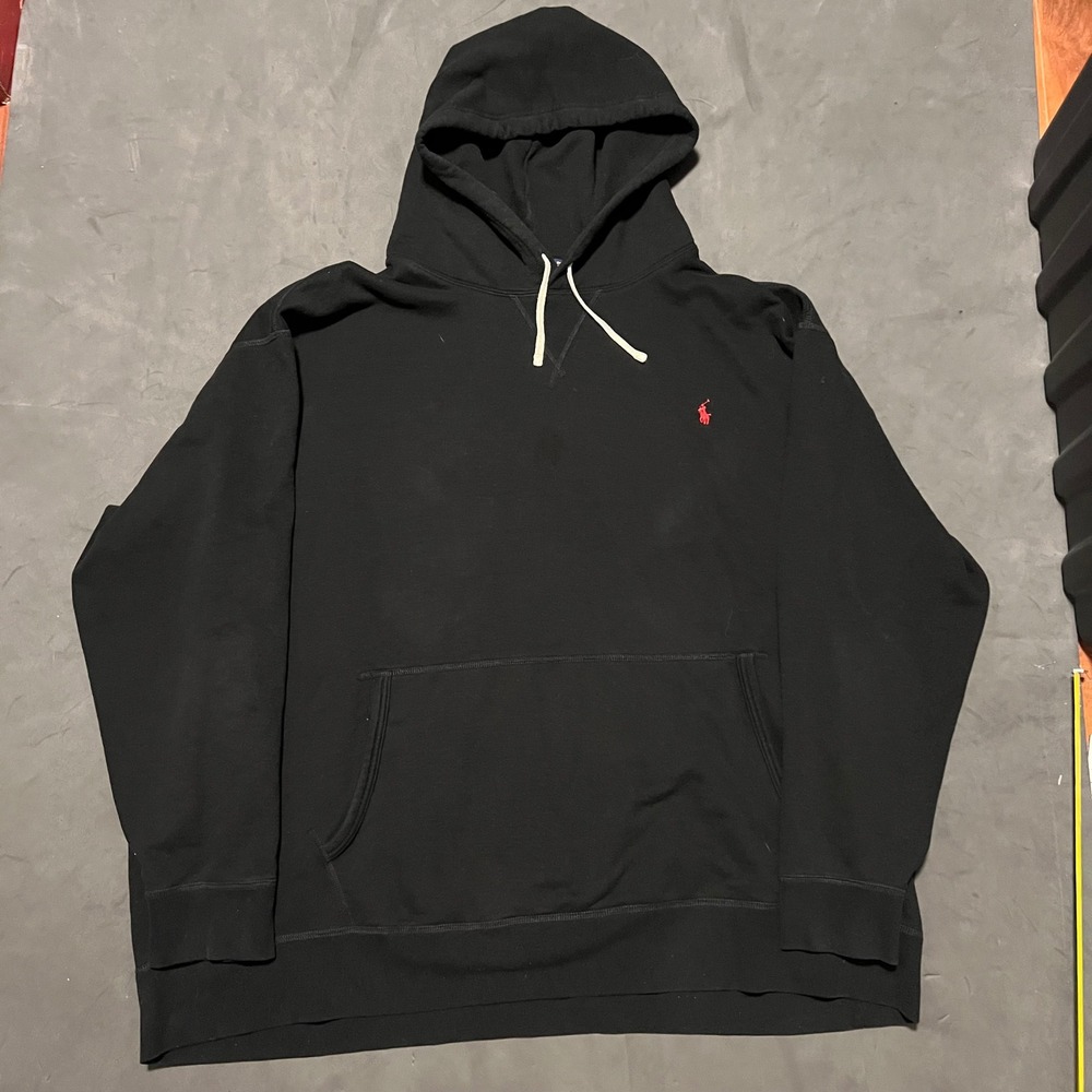 Polo Ralph Lauren The RL Fleece Pullover Hoodie Mens 5XB Black Red Pony Logo